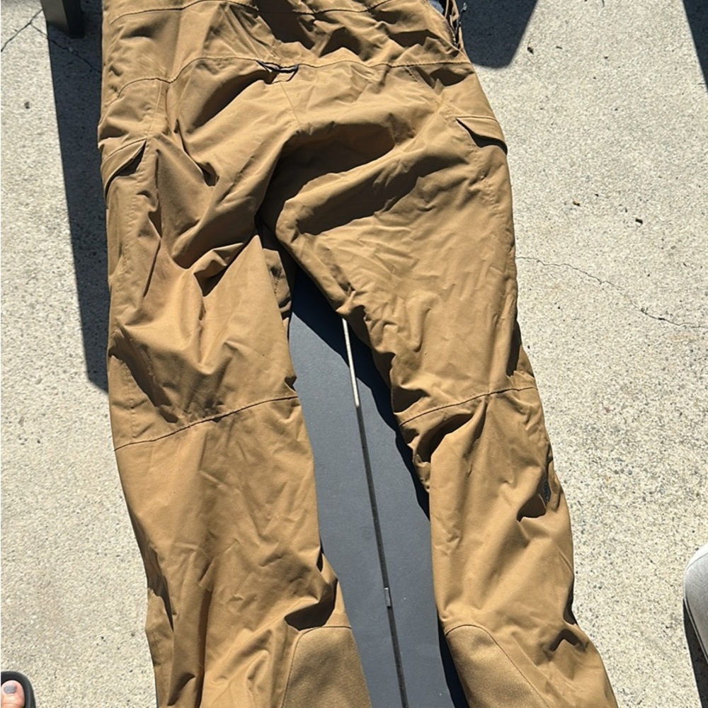 Mountain Hardwear women’s tan brown snow bibs, size small - Picture 3 of 3